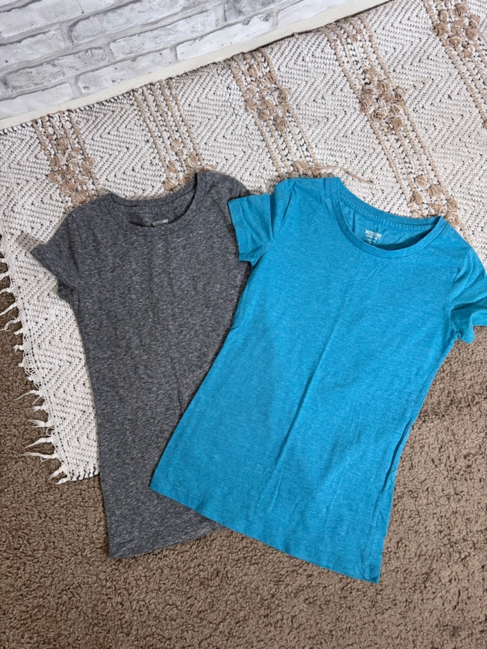 Mossimo Supply Co. Short Sleeve Crewneck Tee - Teal Blue & Heather Gray